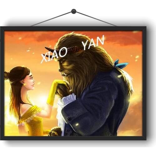 5D DIY Diamond Painting Beauty and The Beast Full Circle Diamond Embroidery Exclusive Handmade Interior Decoration Gift Disney