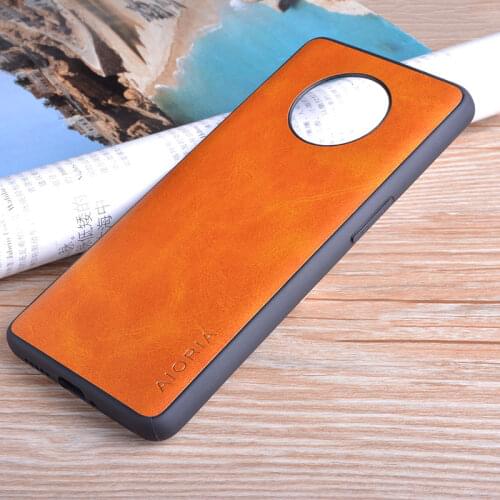 Case for Oneplus 7T funda Luxury Vintage leather skin phone cover for oneplus 7t case coque capa Business Vintage style