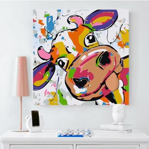 DIY digital painting animal head lion horse cow monkey animal painting art decoration painting adult hand-painted decompression