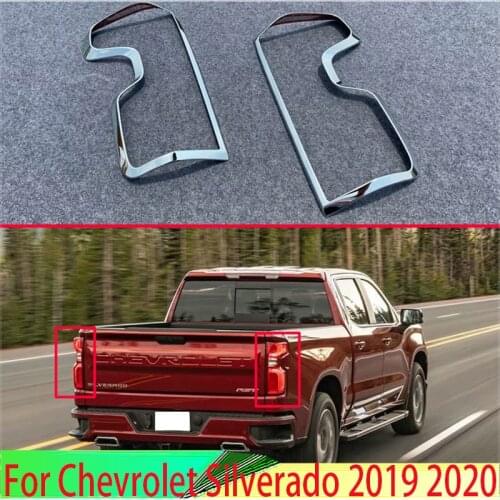 For Chevrolet Silverado 2019 2020 Car Accessories ABS Chrome Tail Light Rear Back Frame Lamp Cover Trim molding