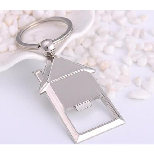 House Shaped Keychains with Bottle Opener Novelty Keyrings Wine Beer Beverage Opening Tools Gifts for Events LX2307