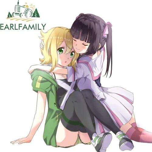 EARLFAMILY 13cm x 12.7cm for Anime Citrus Waterproof Decal Camper Car Stickers Scratch-Proof Refrigerator Bumper Vinyl Car Wrap