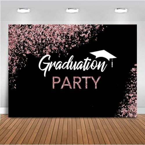 Graduation Party Backdrop for Photography Birthday 2019 Prom Background for Photo Booth Studio Glitter Congratulation Parties