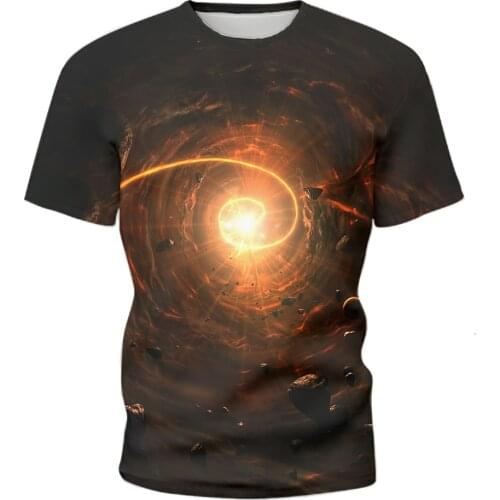 Mens short-sleeved T-shirt summer new style 3D printing casual O-neck hip-hop Harajuku street ladies childrens shirt