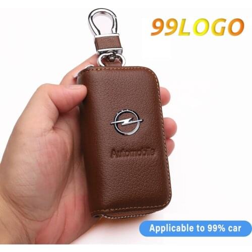 Geniue Leather Car Key Case Cover Bag For BMW Mercedes Audi Toyota Honda Land Rover Jaguar Ford Volkswagen Opel Hyundai Subaru