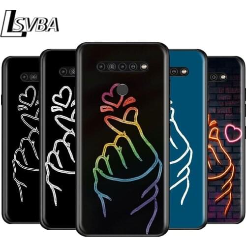 Love Give me your hand for LG G8 G8S G8X V30 V35 V40 V50 V60 ThinQ Q60 K40 K50 K30 K41 K51 K61 K71 K22 Black Phone Case
