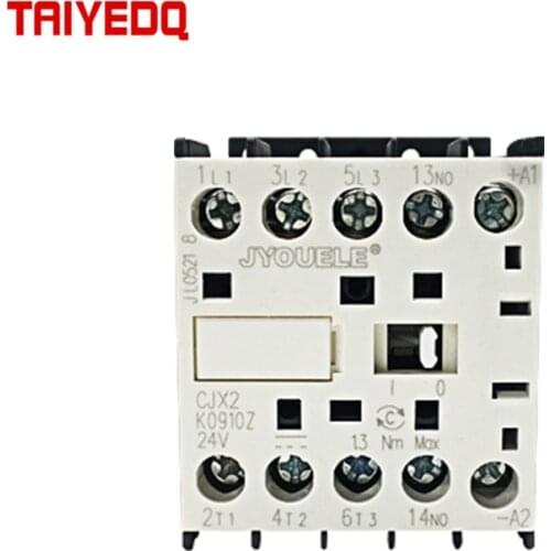 Small DC Contactor CJX2K0910Z 9A Contactor LP1K0910 Voltage 12VDC 24VDC 36VDC 48VDC 110V 220VDC Electric Magnetic Contactor