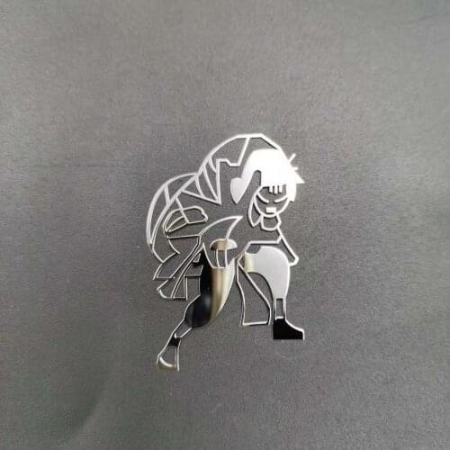 2Pcs Metal Anime Figure Sticker Cellphone Decal Stickers for Laptop Iphone Car IPAD or Helmet Home Decorative Stickers