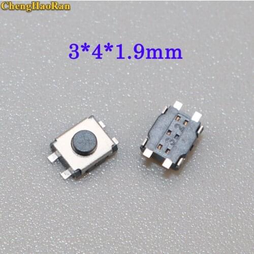 ChengHaoRan 10-50pcs Power Micro Button Switch 3X4X1.9mm Momentary Push Button Tactile Button Reset Button Switch 4Pin