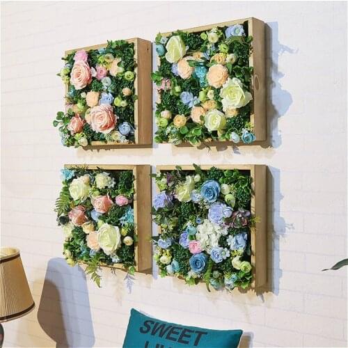 Simulation 3D Plants Country Style Wall Sticker Hanging Artificial Plastic Flower Picture Frames Store New Year Decoration Gift