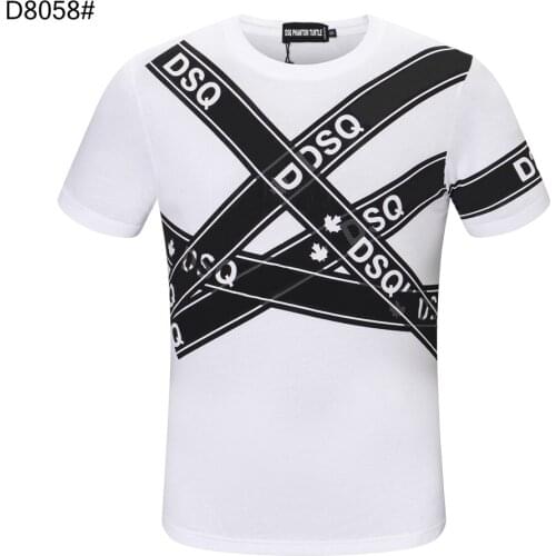 DSQ PHANTOM TURTLE Mens Short Sleeve Logo Series Graphic T-Shirt Men Fashion Print Cotton Tees Breathable Quality Tops D80582