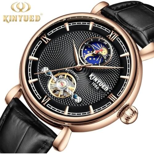 2018 new authentic KINYUED, Golden Eagle, Swiss tourbillon, mans automatic star machine watch