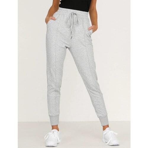 European and American Autumn Winter New Fashion Womens Black Red Gray Cotton Slacks