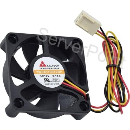 Brand new for YW04510012LM YW04510012BH DC 12V 0.14A 45x45x10mm 3-wire Server Square Fan