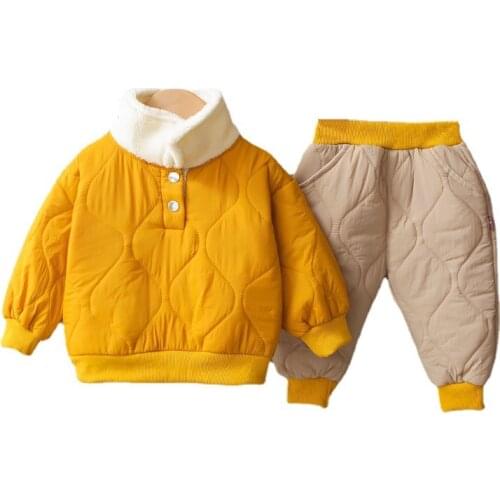 New Winter Suit For Children Baby Girl Clothes Kids Fashion Thick Jacket Pants 2Pcs/Set Toddler Casual Warm Boys Clothing Sets