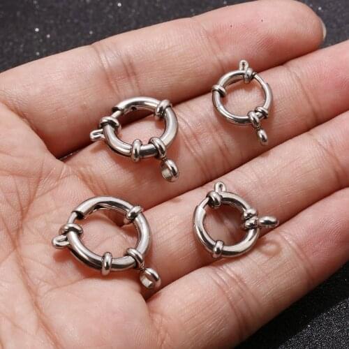 Wholesale 20pcs Stainless Steel Spring Ring Clasps Smooth Surface Quick Link Clasp for DIY Jewelry Making 12/14/17