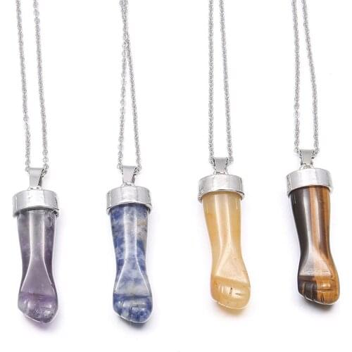 2021 New Natural Semi-precious Stone Pendant Charm Agate Turquoise Pendant for Jewelry Making DIY Fitting Necklace Earrings Gift
