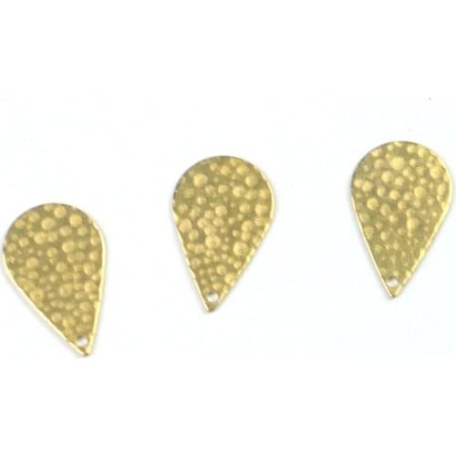 Brass 13.9*22mm single hole embossed water drop is used to make necklace pendant DIY bracelet earring accessories