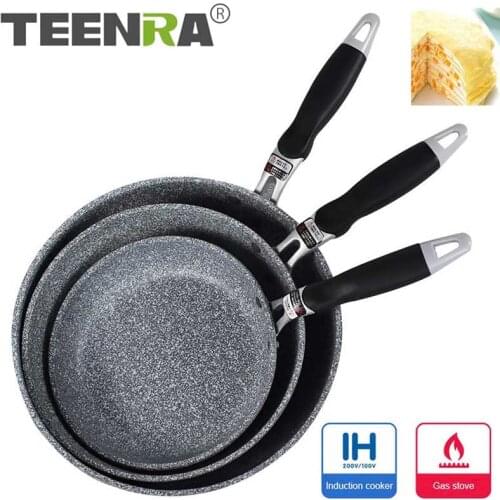 TEENRA Aluminum Fried Pan Japanese Style Non-stick Frying Pan Steak Pans Maker Breakfast Pot Kitchen Tools