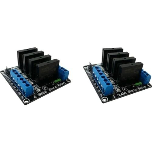 2pcs State Relay Module High Level Trigger With Fuse 240V 2A 4 Channel 12V