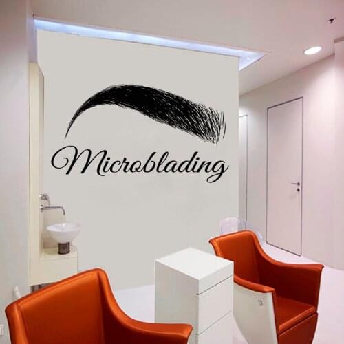 Modern Design Brows Beauty Salon Wall Decal Eyelash Pattern Girl Vinyl Art Wall Sticker Removable Decal For Decoration WL18