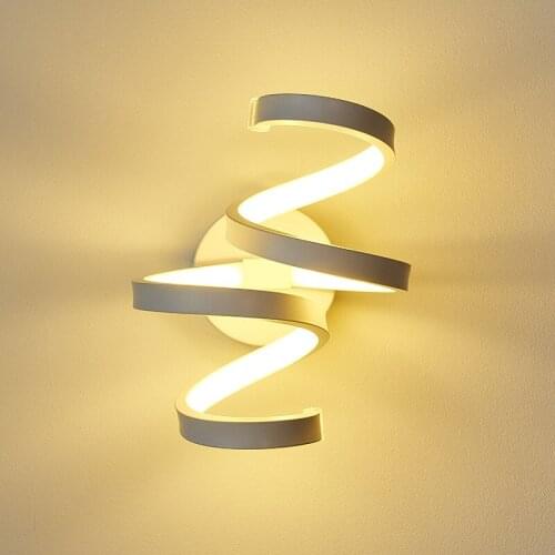 Modern Spiral Line Wall Lamp Bedroom Bedside Led Wall Lights for Home Decor Bathroom Mirror Light Living Room Corner Wall Sconce