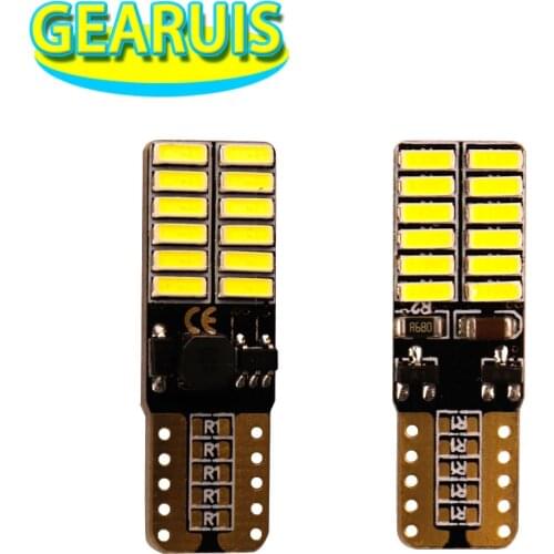 10X T10 Canbus 220MA Constant 24 SMD 4014 LED NO Error W5W 24SMD 501 car styling clearance light Ice blue Green Pink 7 colors