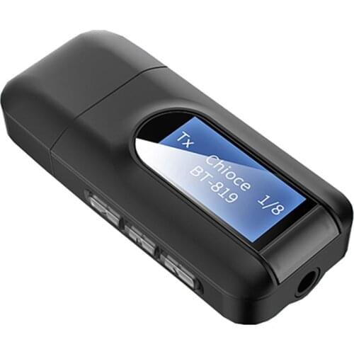 USB Bluetooth Receiver Transmitter Audio Bluetooth 5.0 Adapter For Car PC TV HD HiFi Receptor Wireless Adapter LCD 3.5MM AUX