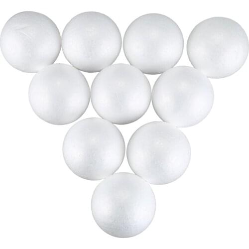 Quality 10 x Christmas Decoration Modelling Craft Polystyrene Foam Ball Sphere 10cm---White