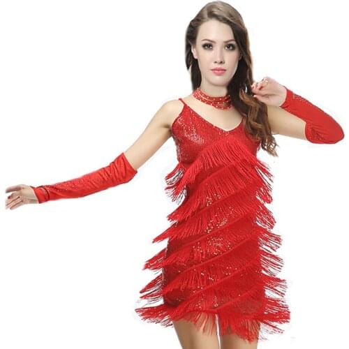 Cha Cha Woman Dance Wear Women Latin Dress Women Latin Costume Dresses Fringe Lady Dancewear Adult Ballroom Dress 6 Color
