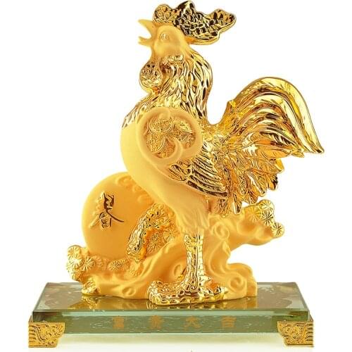 SAND GOLD TO ATTRACT MONEY ZODIAC DECORATION GOLDEN RESIN DOG PIG CRAFTWORK HORSE SHEEP ROOSTER MONKEY STATUE HOME