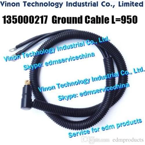 135000217 Lower Ground Cable 240 L=950mm for ROBOFIL 230F,240,240SL,240SLP. Charmilles 135.000.217 edm Lower Power Supply Cable