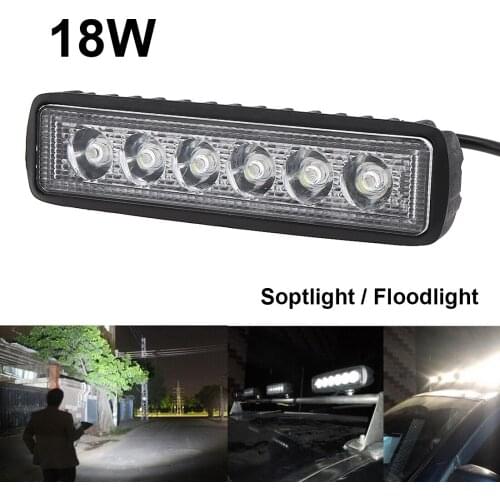 1550LM Mini 6 Inch 12V 18W LED Work Light Bar Off road Car Worklight Driving Lamp for Auto Offroad Boating Hunting Fishing