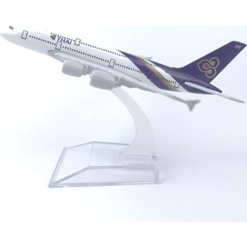 16cm Alloy Aircraft Model Thai Airlines Airbus 380 Home Furnishings Car Furnishings Diecast Aircraft Toys Airplane Airliner Kid