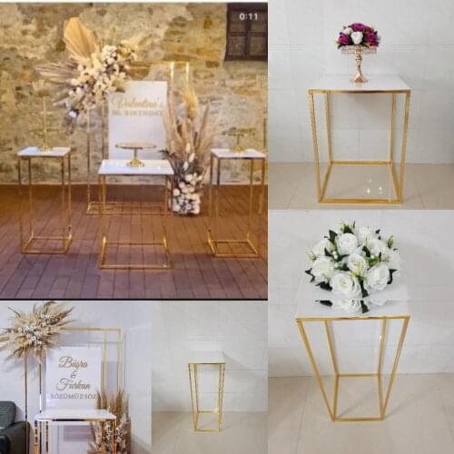 3pcs Plinth Table For Wedding Birthday Cake Cookie Dessert Fruits Display Holder Floral Flower Stand For Party Stage Backdrops