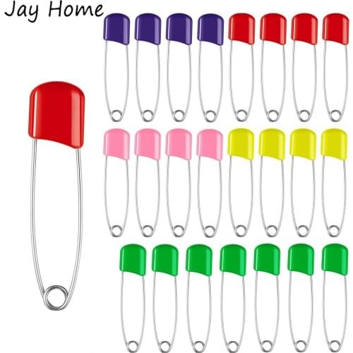 30/10pcs Plastic Head Safety Pins 5.5cm Stainless Steel Cloth Diaper Nappy Pins Buckles DIY Sewing Pins Quilting Sewing Supplies