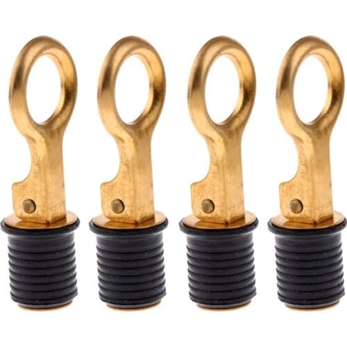 4 Pieces Brass Snap Flip Style Boat Bailer Livewell Hull Drain Plug Fittings