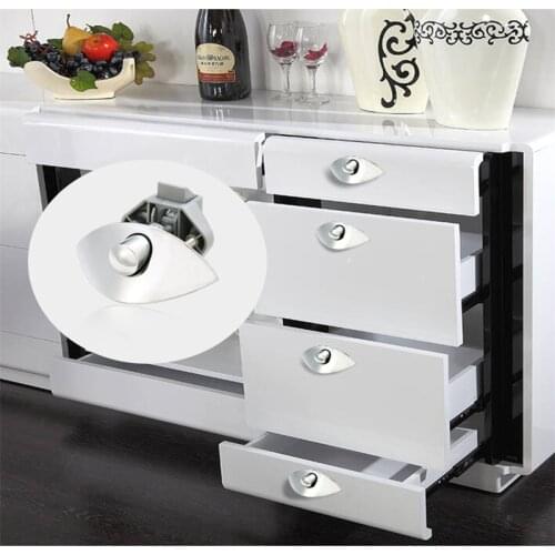 5 PCS RV Push Button Catch Lock Furniture Cabinet Door Drawer Lock Cupboard Boat Motorhome Horsebox Lock Half Moon Shape