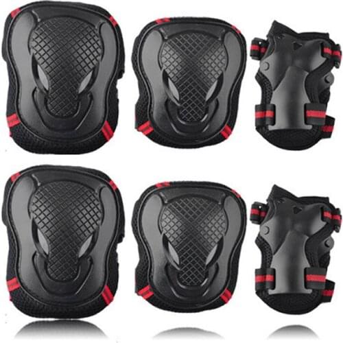 6pcs/set Skateboard Protector Knee Elbow Pads Wrist Guard for Kids Adults Ice Roller Skating Cycling Riding Protective Gear