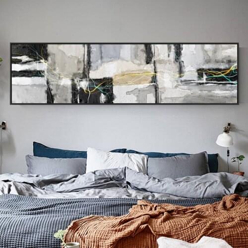 Abstract Oil Style Black White Grey Gold Wall Art Posters Modern Elegant Painting Art Pictures Living Room Bedroom Home Decor