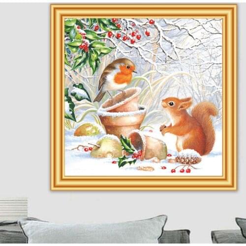 New Arrival DIY 5D Diamond Painting Squirrel Animal Bird Cross Stitch Full Drill Embroidery Mosaic Art Picture With Rhinestones