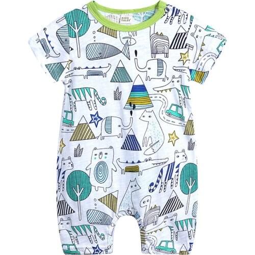 Infant Toddler Kids Boys' Clothing Short Sleeve One Piece Cotton Baby Boy Romper Summer Cotton Printed Jumpsuit Newborns