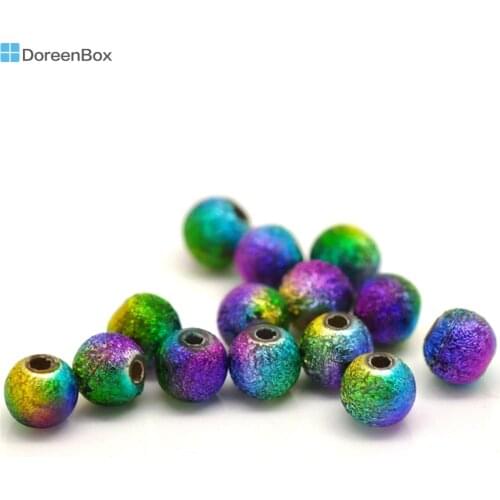 Doreen Box Multicolor Acrylic Wrinkle Spacer Beads 6mm(1/4") Jewelry Making Findings Accessories for DIY Handmade, 500 PCs