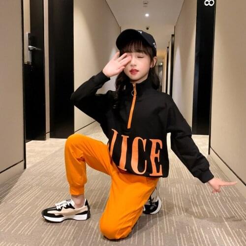 Elegant Spring Autumn Winter Warm Children Girls Suit Sweater Pants 2Pcs/Sets Rose Beige Clothing Kids Sport School High Quality