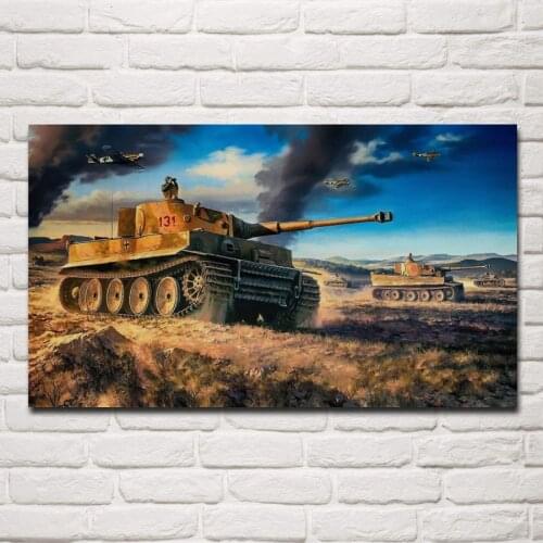 Tiger Tank fantasy living room decoration home art decor wood frame fabric poster KF446