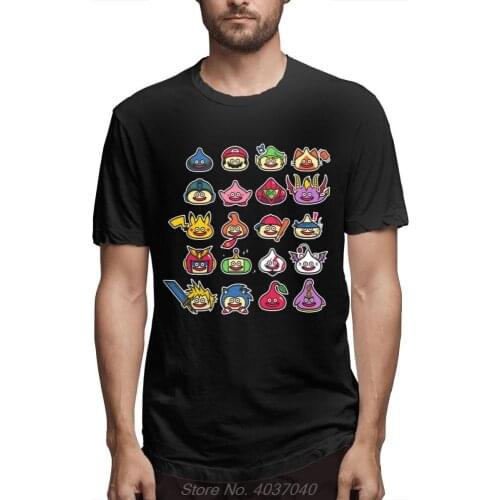 Men Tee Shirt Fashionable Funny Slime Dragon Quest 100% Cotton T Shirt Round Collar tshirt harajuku