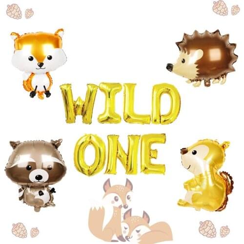 5-piece set of wild animal balloon jungle party supplies forest animal theme balloon birthday party decoration baby shower