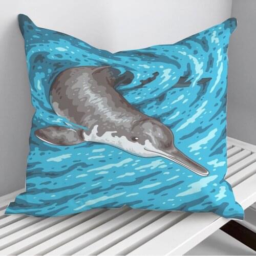 Baiji Dolphin Throw Pillows Cushion Cover On Sofa Home Decor 45*45cm 40*40cm Gift Pillowcase Cojines Dropshipping