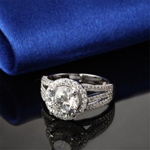 Test Positive 2Ct 8mm D-Color Moissanite Diamond Ring Refined Platinum 950 Ring Wedding Ring for Her