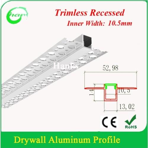 10M(1M/PCS) Trimless Recessed Aluminum Drywall Profile Channel for Wall and Ceiling